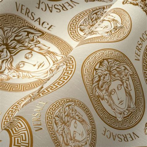 parati versace bianco oro|VERSACE Wallpaper Carte da parati .